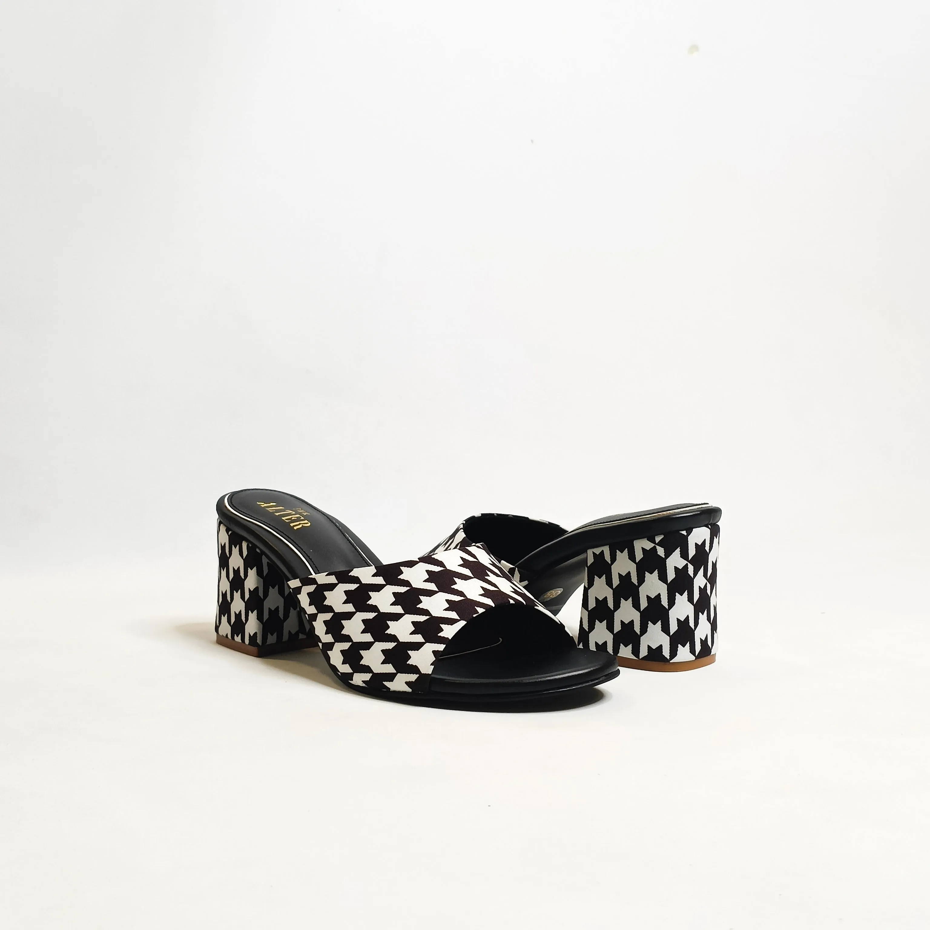 Houndstooth Block Heels