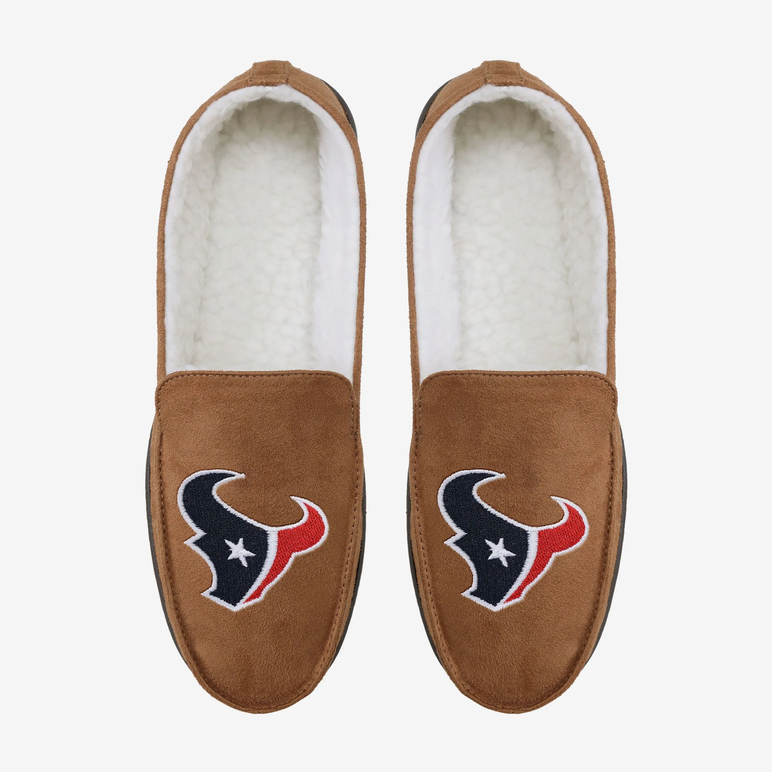 Houston Texans Beige Moccasin Slipper