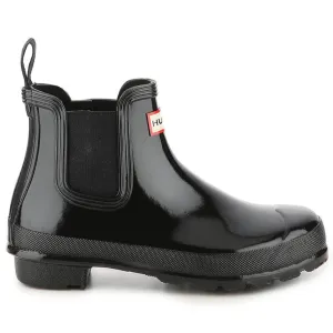 Hunter Original Gloss Rubber Women's Chelsea Boots - Black Black