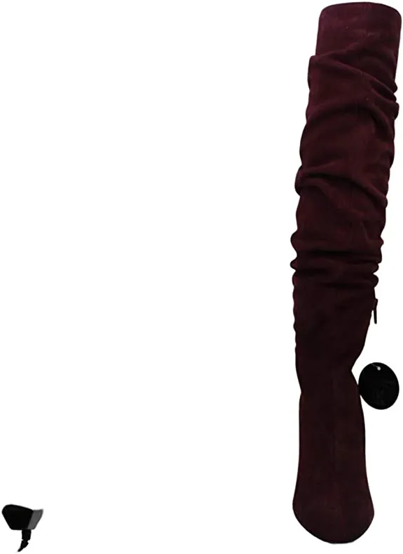 INC International Concepts INC Women's Maroon Suede Gerii Dress Boots, 7.5, Red