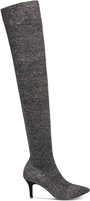 INC International Concepts Womens Briella Fabric Pointed, Black Knit, Size 5.5
