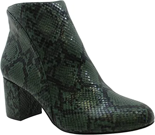 INC International Concepts Womens Floriann Leather Almond, Green Snake, Size 7.0
