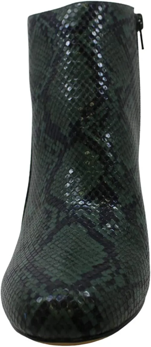INC International Concepts Womens Floriann Leather Almond, Green Snake, Size 7.0