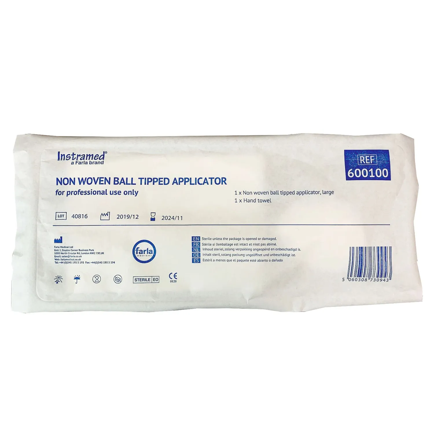 Instramed Large Gauze Balls Tipped Applicator | 23.5cm | Single