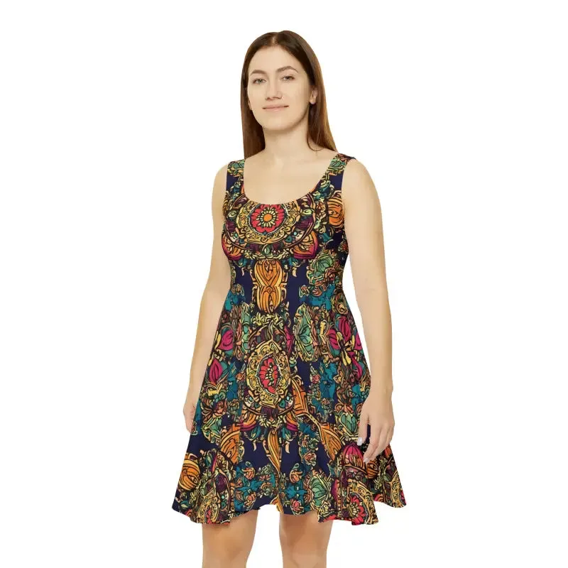 Intricately Designed Indian Skater Dress for Bold Style