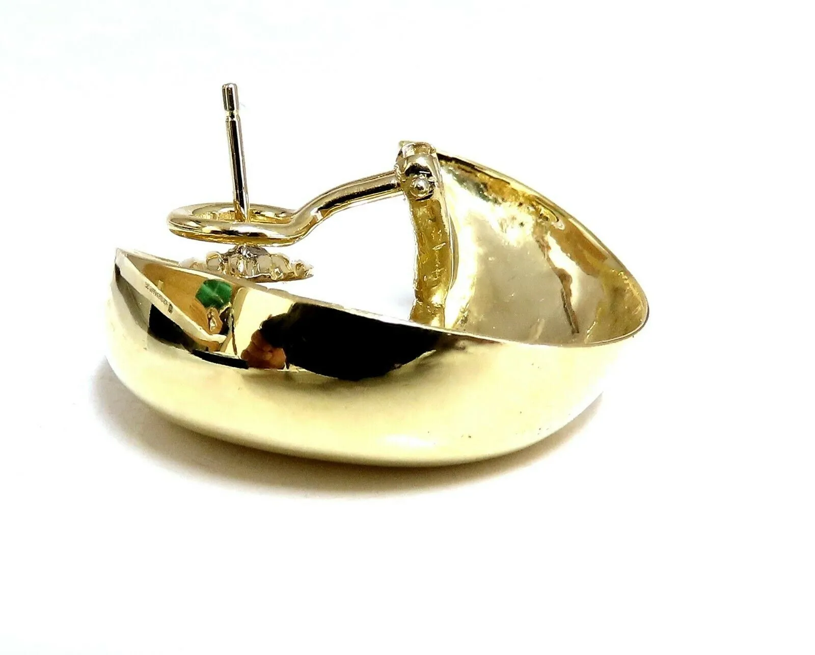 Islam Arab Domed Crescent Left Right Lobe Earrings 18 Karat High Shine