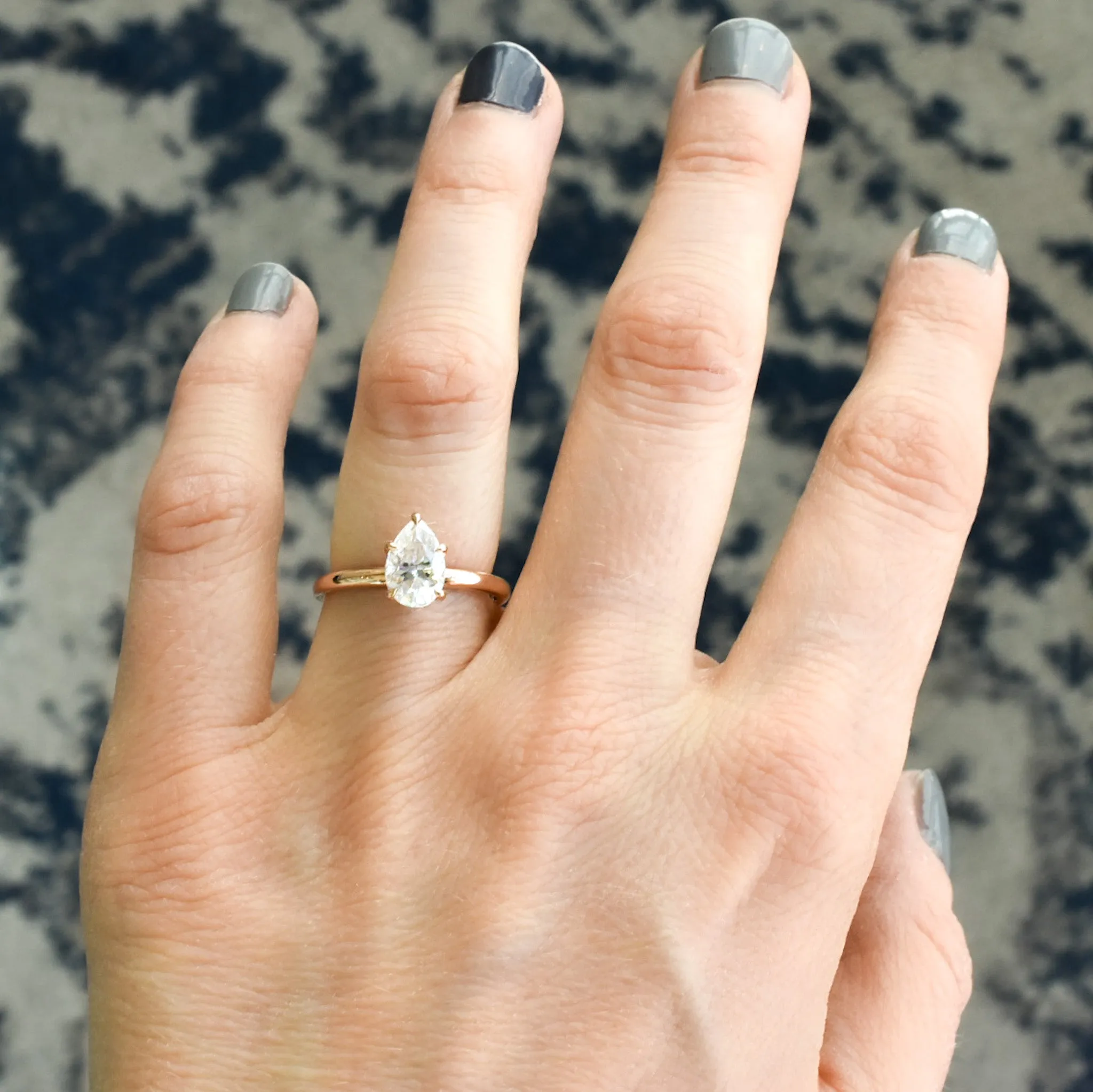Jenny Pear Cut Moissanite Engagement Ring (5 prongs)