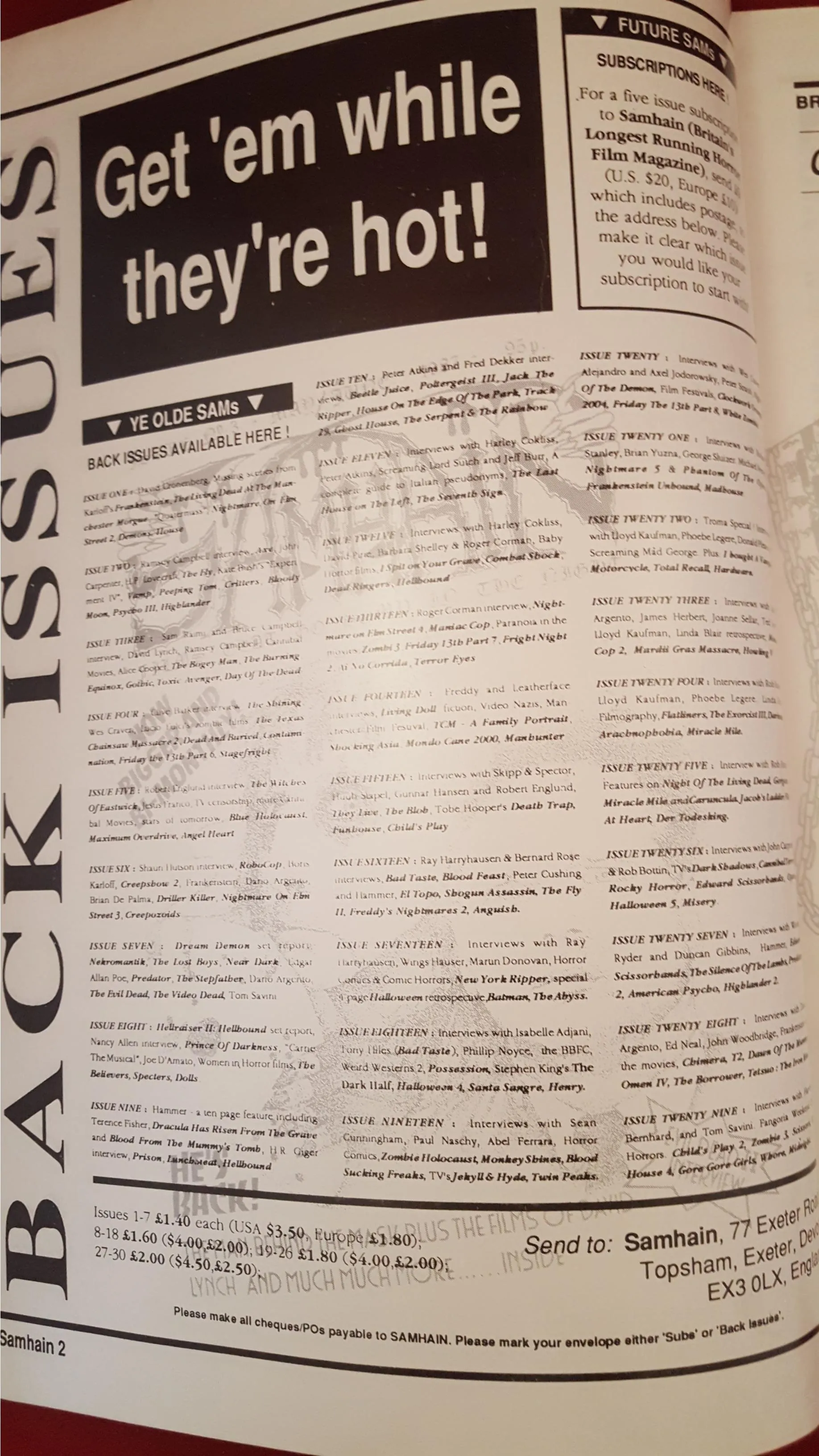 John Gullidge - Samhain, Issue 30, Jan/Feb 1992