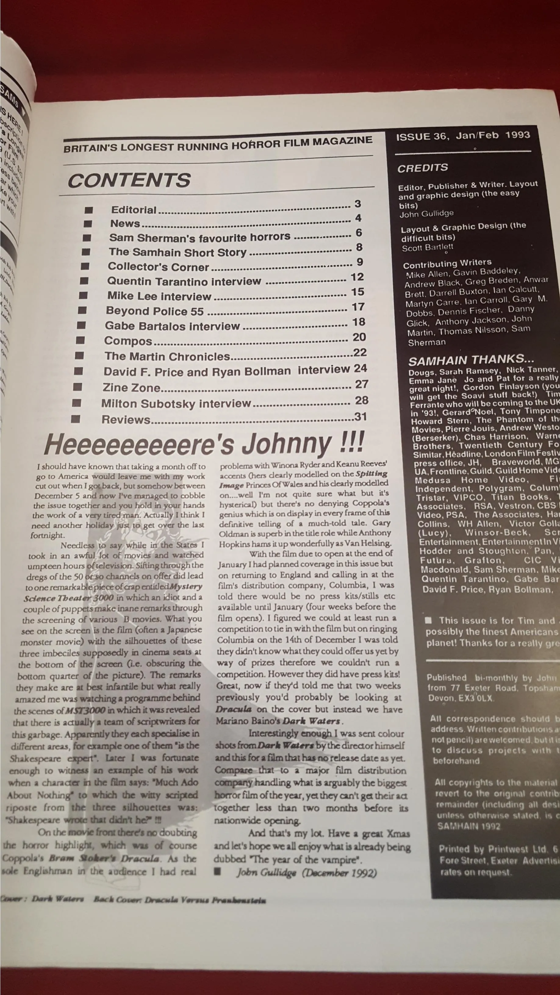 John Gullidge - Samhain, Issue 36, Jan/Feb 1993