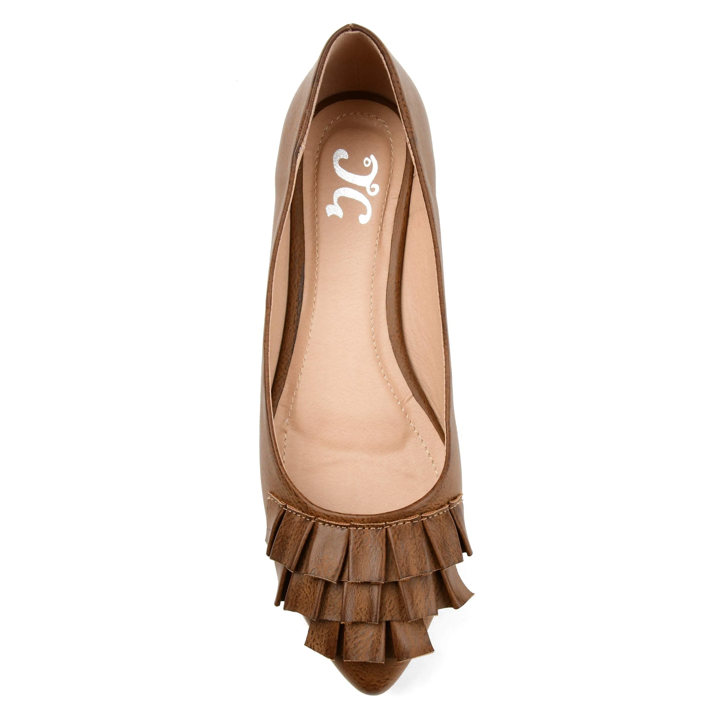 Journee Collection Womens Judy Faux Leather Ballet Flats Tan 8.5 Medium (B,M)