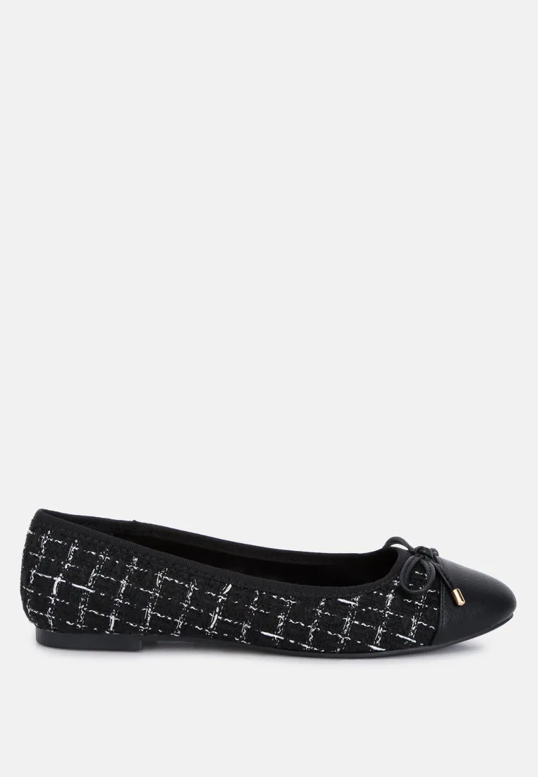 Junpey Plaid Tweed Ballet Flats By RAG