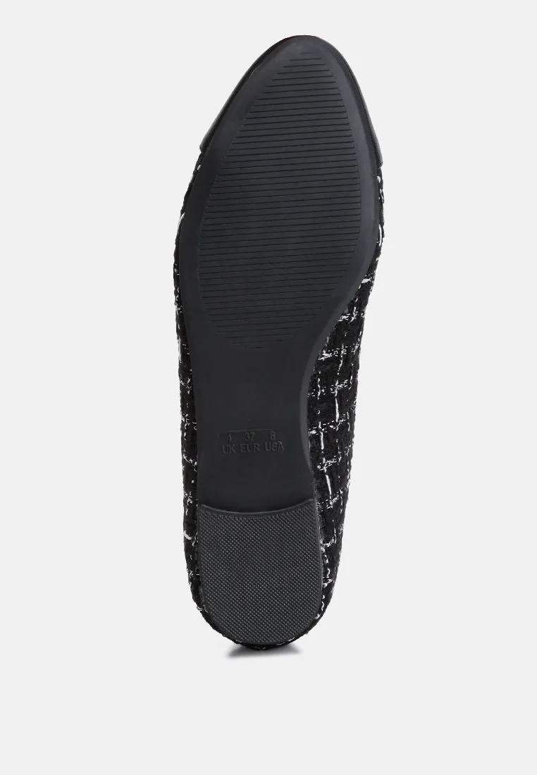 Junpey Plaid Tweed Ballet Flats By RAG