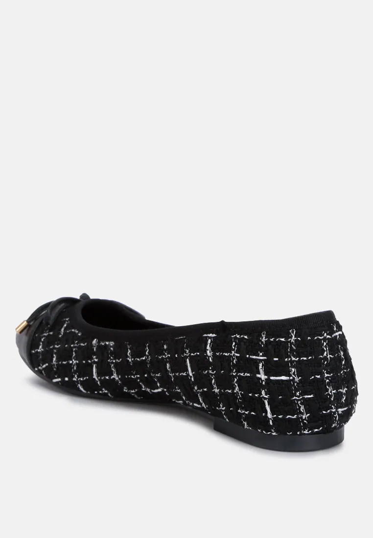 Junpey Plaid Tweed Ballet Flats By RAG