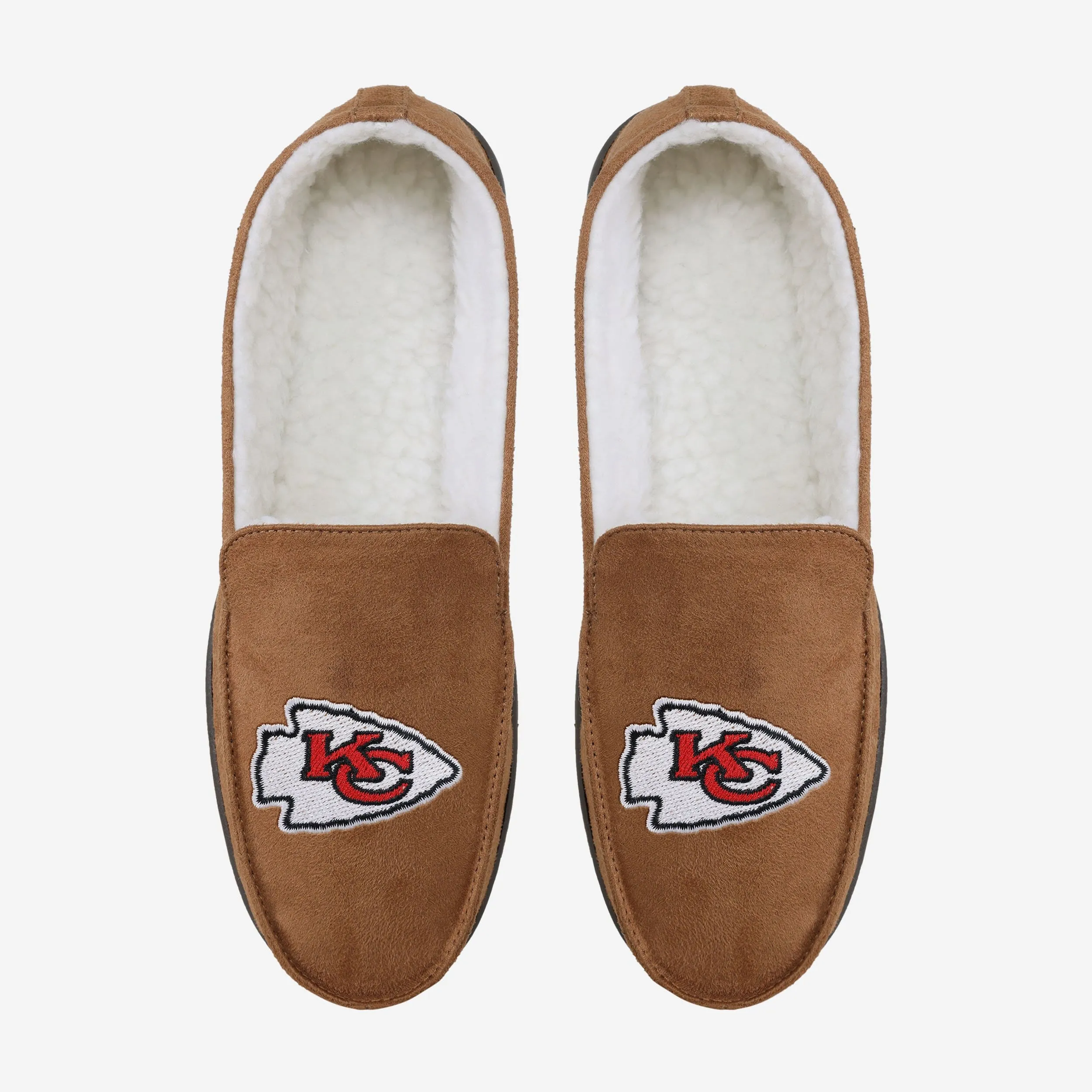 Kansas City Chiefs Beige Moccasin Slipper