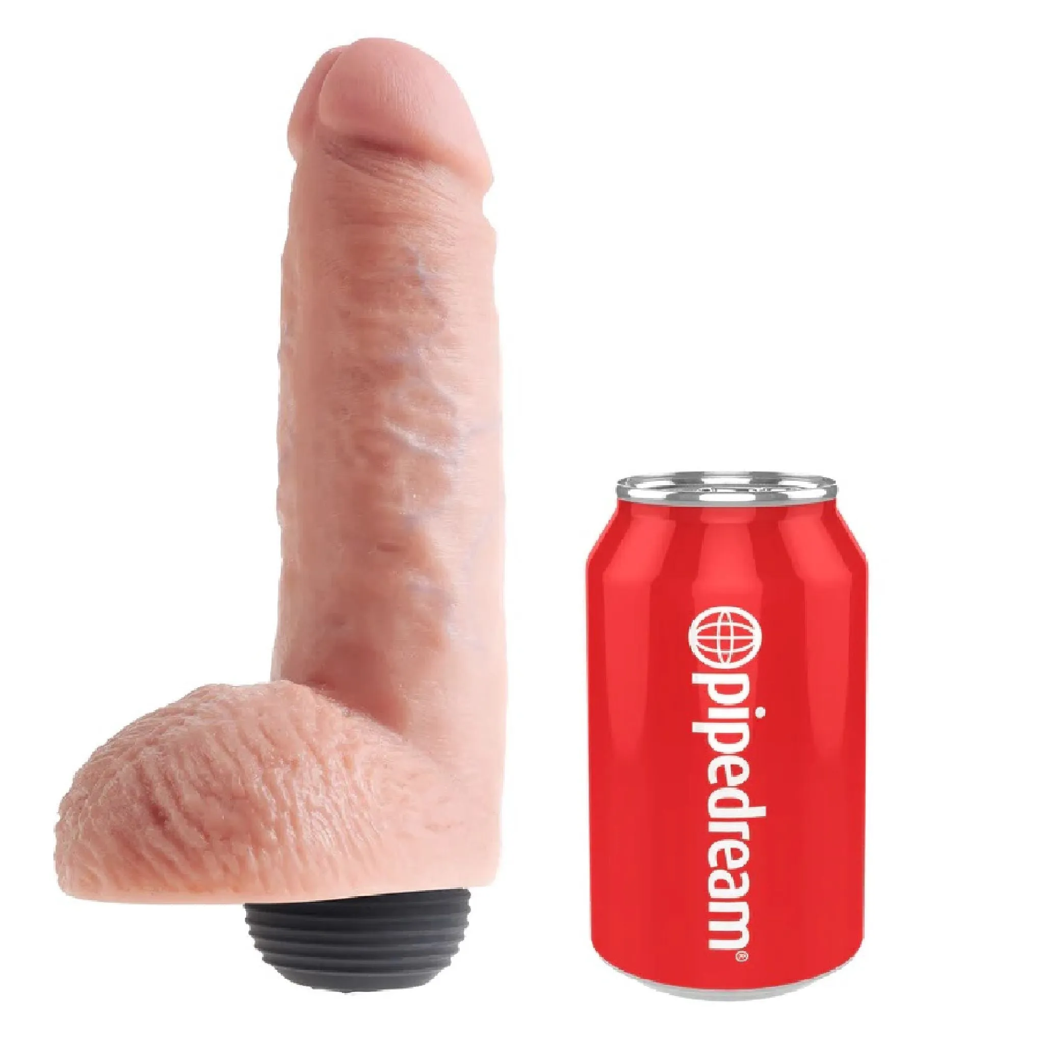 King Cock Squirting 8 Inch Dildo with Balls - Vanilla