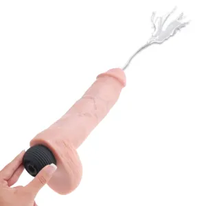 King Cock Squirting 8 Inch Dildo with Balls - Vanilla