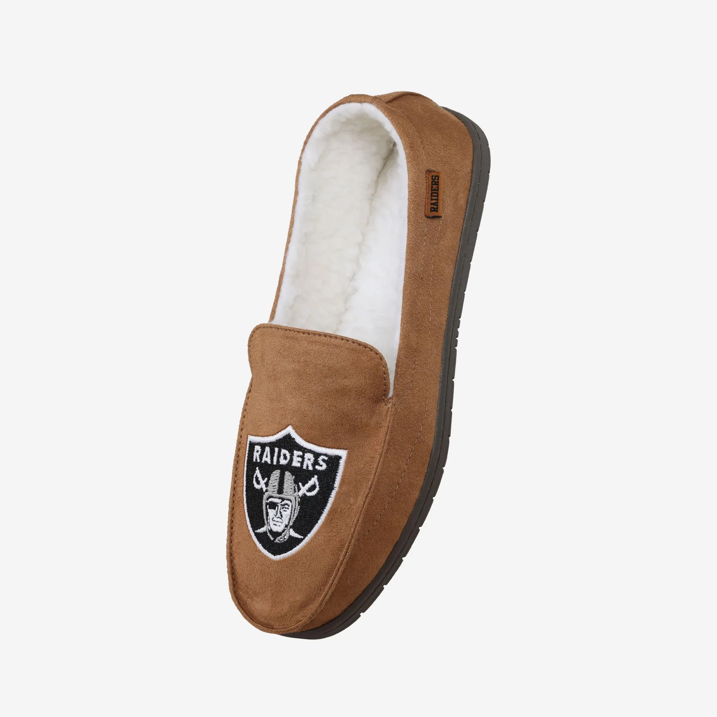 Las Vegas Raiders Beige Moccasin Slipper