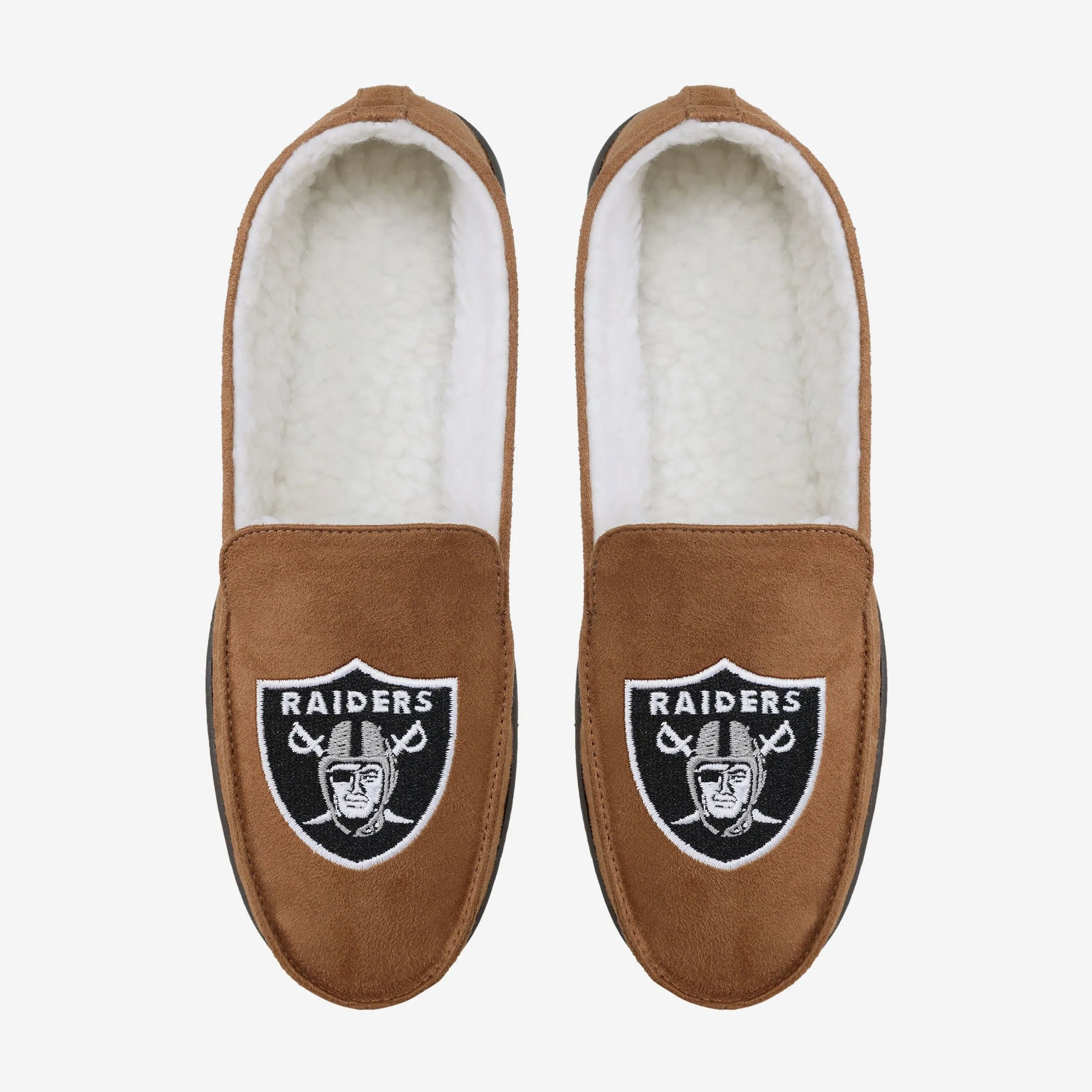 Las Vegas Raiders Beige Moccasin Slipper