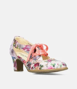 Laura Vita Pretty Floral Lace Up Shoes