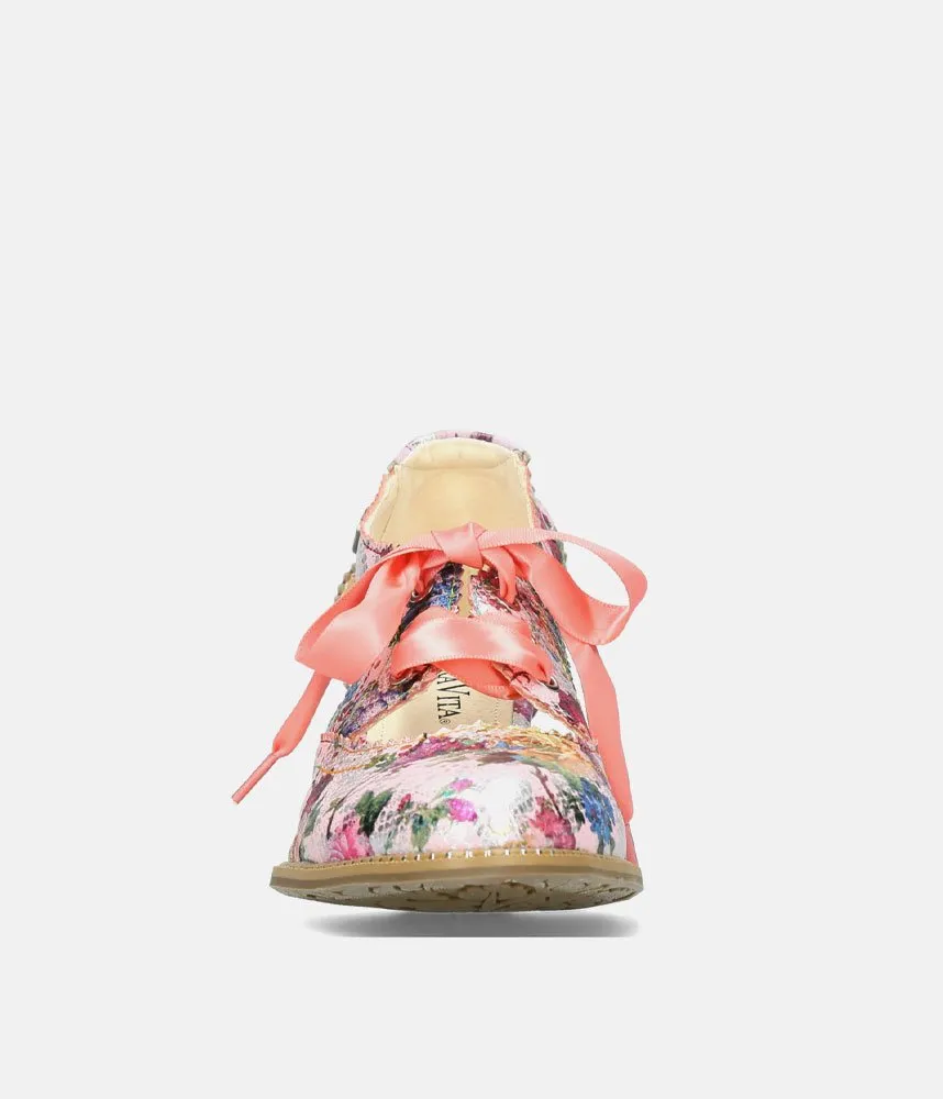 Laura Vita Pretty Floral Lace Up Shoes