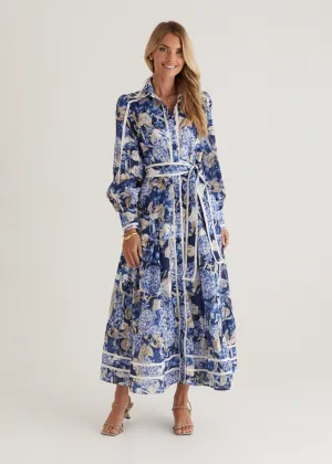 Libby Maxi Dress - Navy Hydrangea