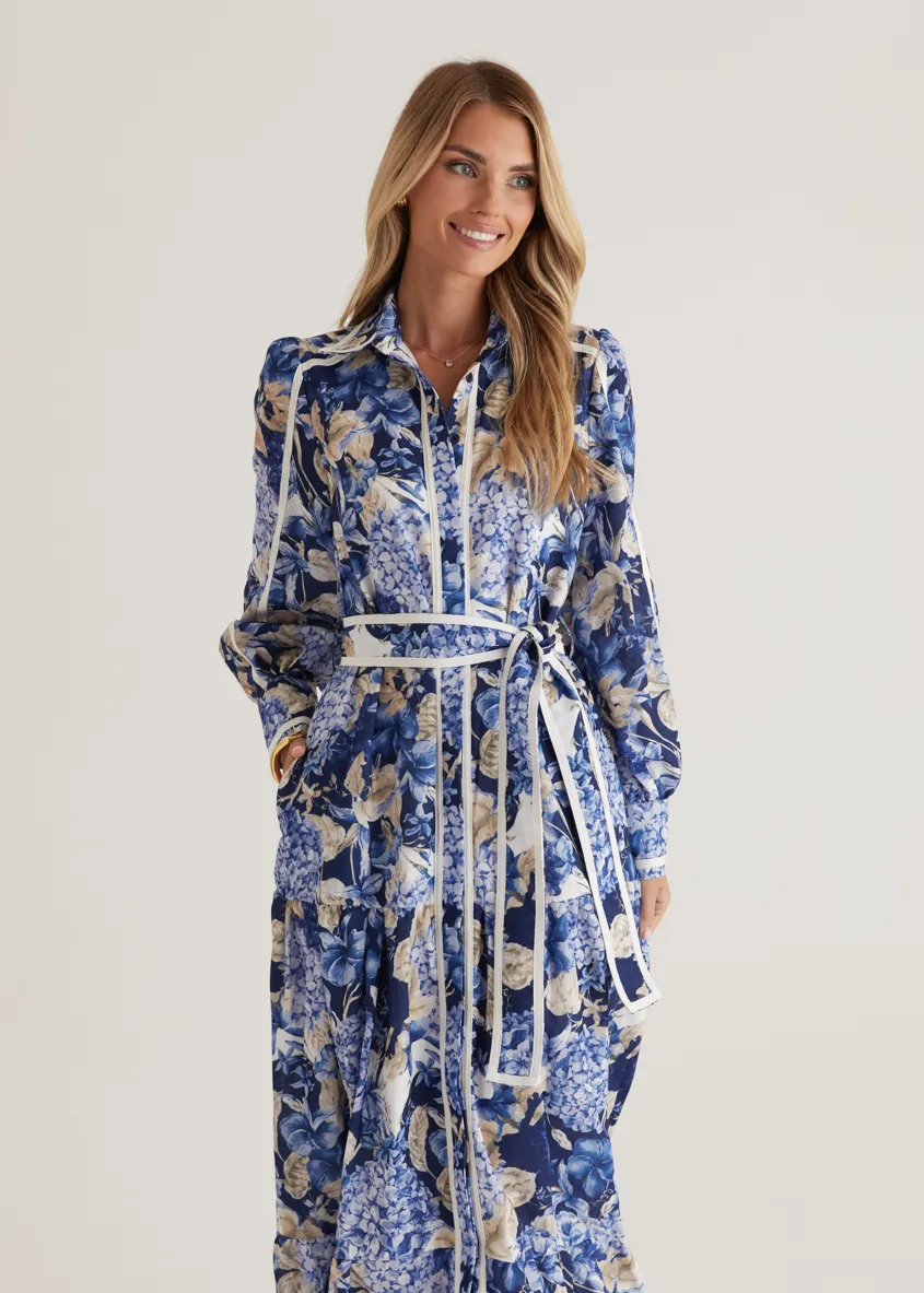 Libby Maxi Dress - Navy Hydrangea