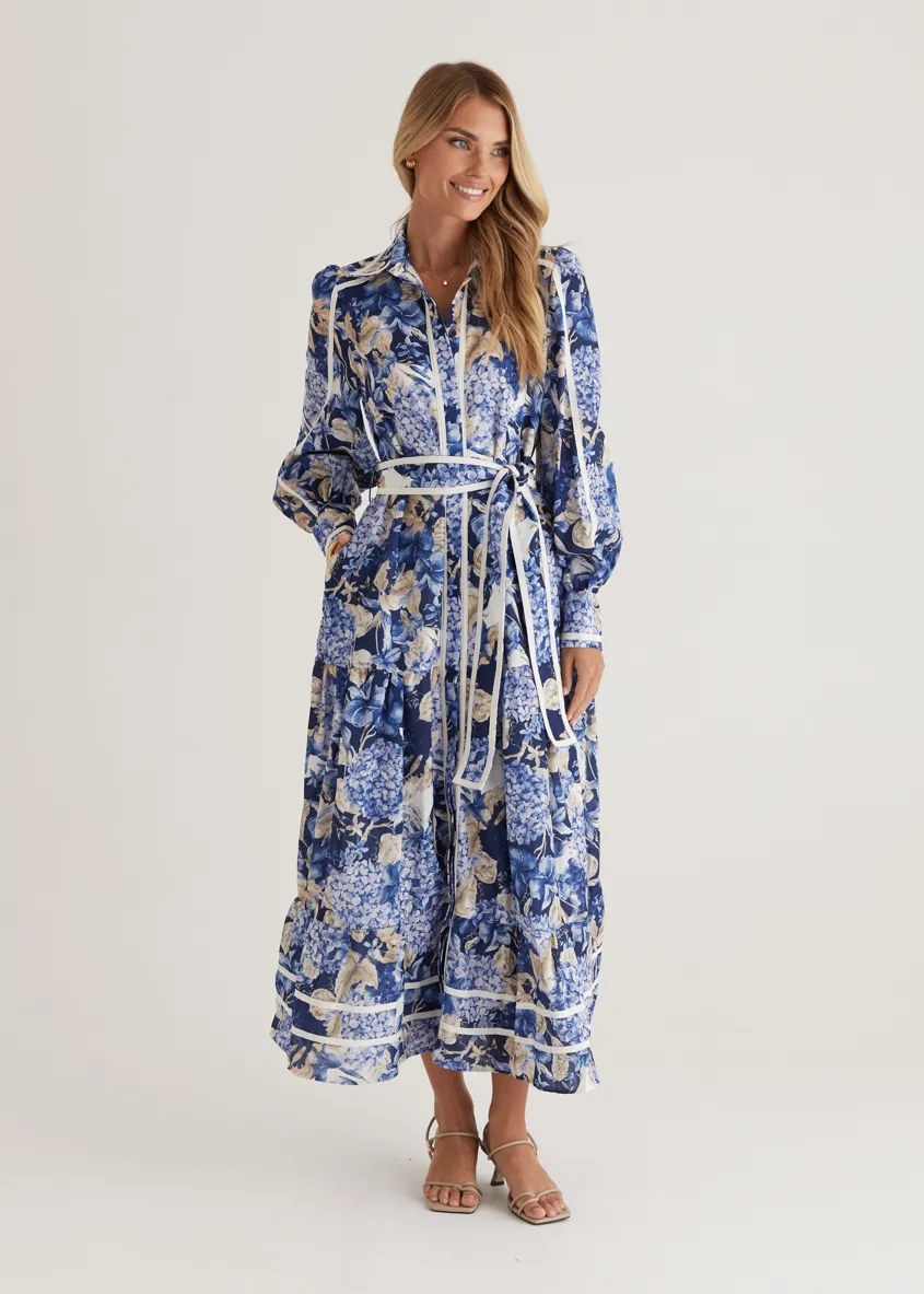 Libby Maxi Dress - Navy Hydrangea