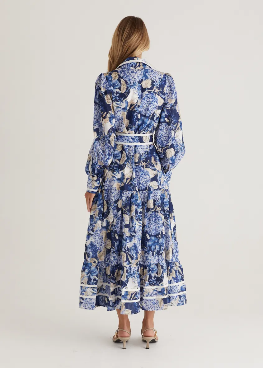 Libby Maxi Dress - Navy Hydrangea