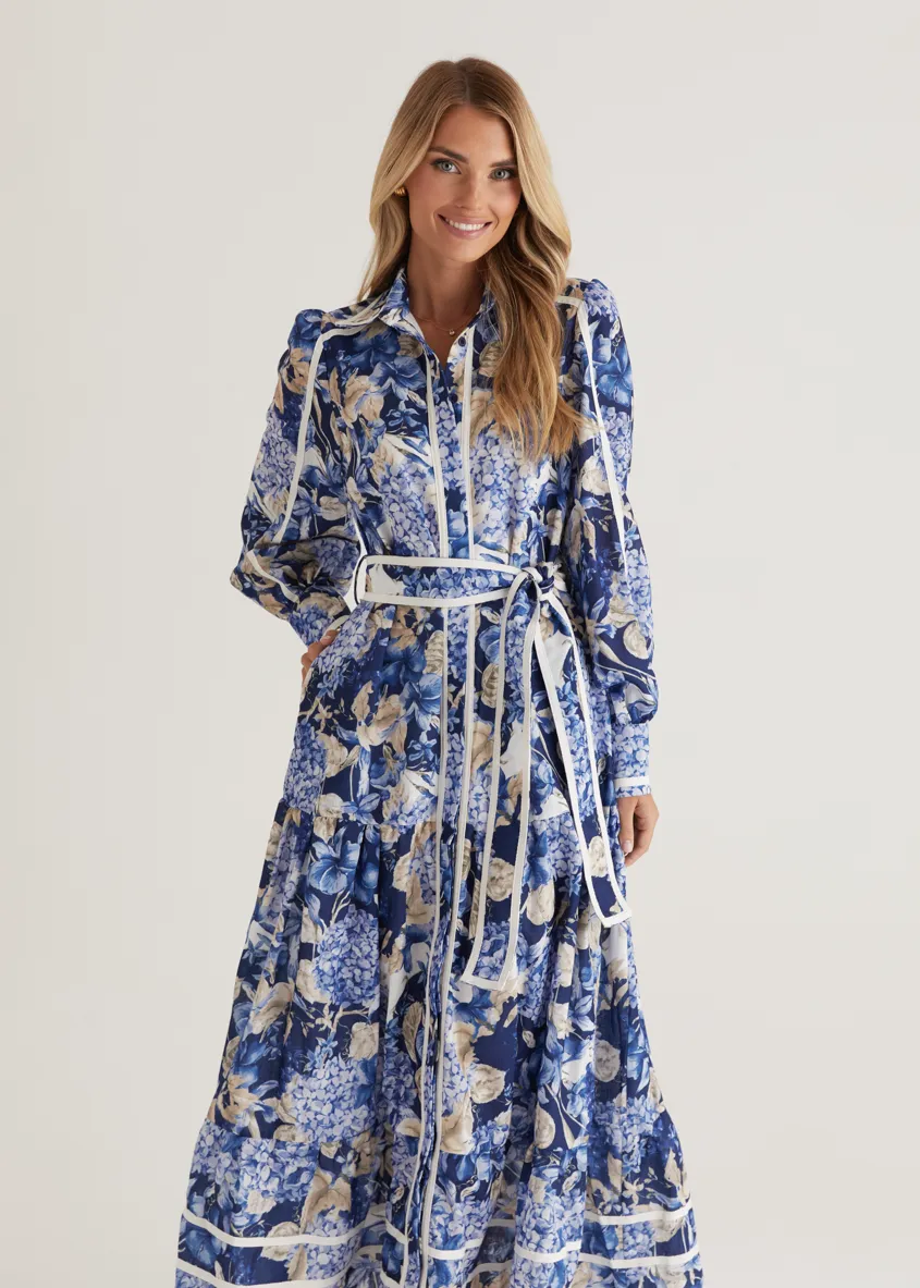 Libby Maxi Dress - Navy Hydrangea