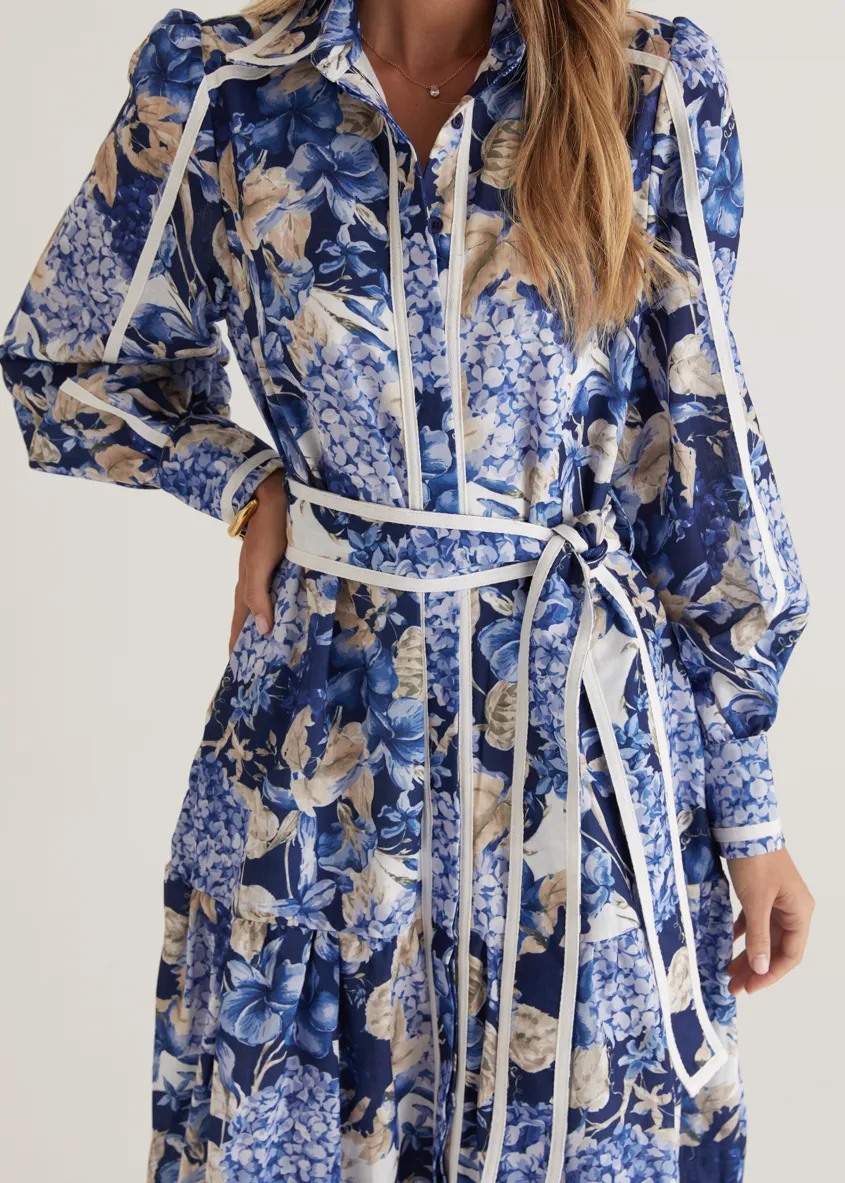 Libby Maxi Dress - Navy Hydrangea