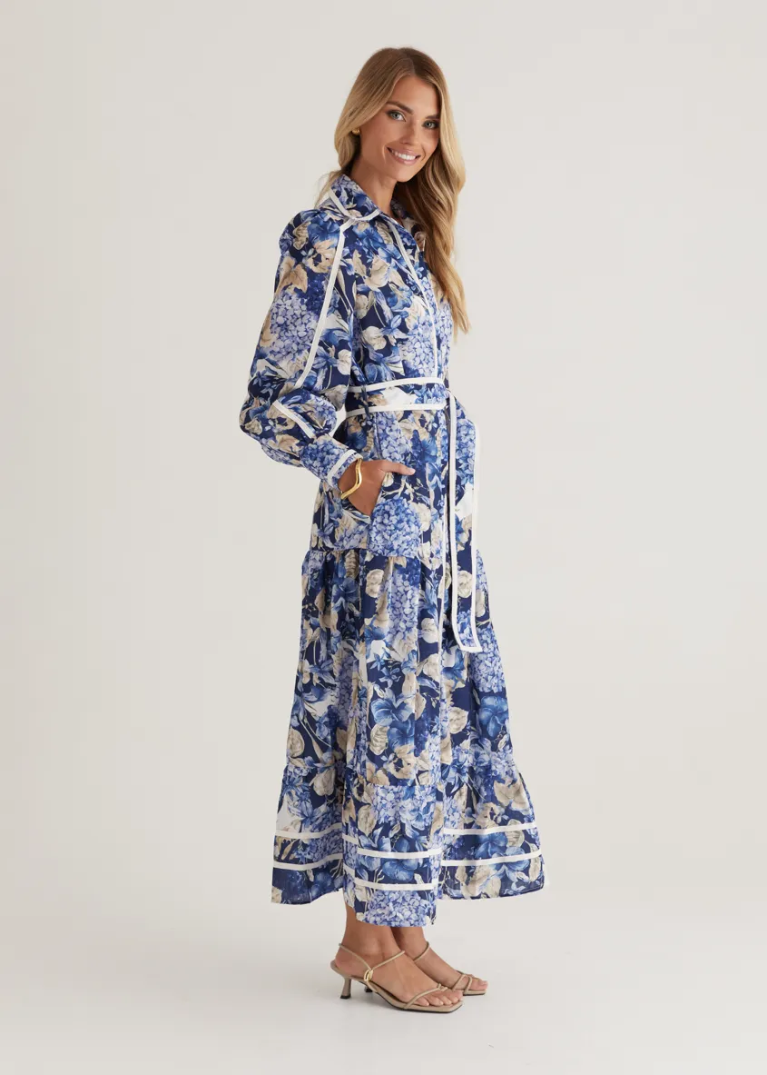 Libby Maxi Dress - Navy Hydrangea
