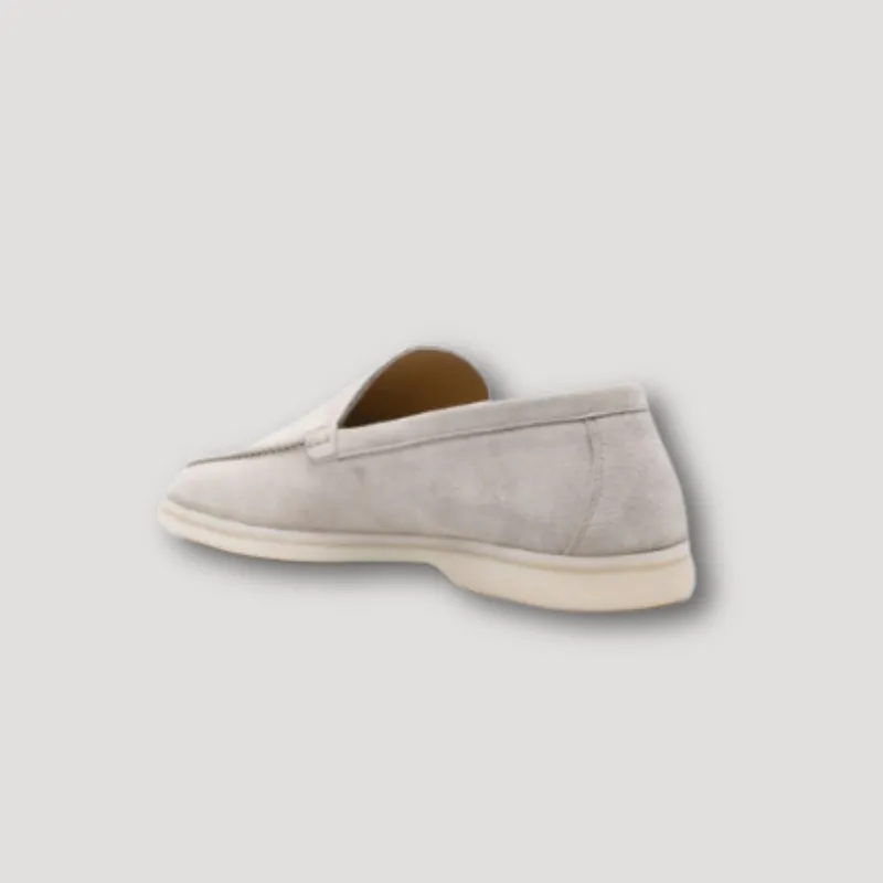 Lichtgrijze Suède Loafers - Old Money Style - Heren Schoenen