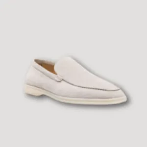 Lichtgrijze Suède Loafers - Old Money Style - Heren Schoenen