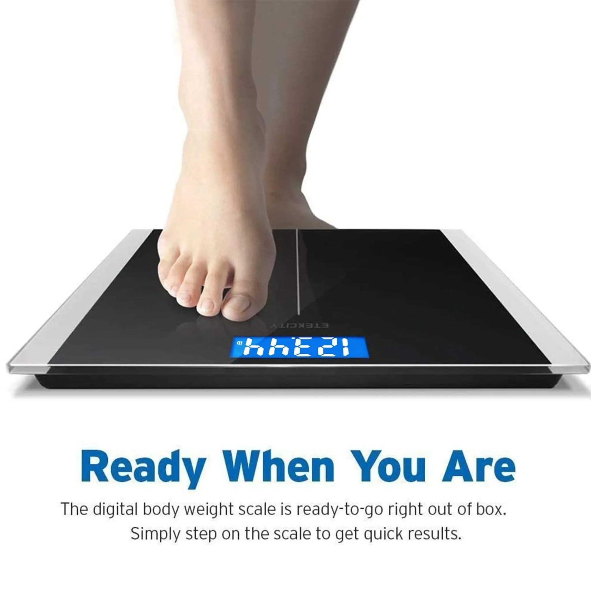 Like New/Unboxed- Etekcity Digital Body Weight Bathroom Scale With Step-On Technology (Black)