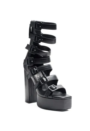 London Caged Buckled High Heel