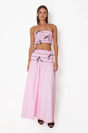 Mademoiselle' Shirred Skirt - Ballet Pink