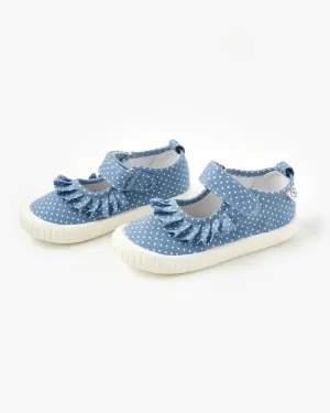Mary Jane Frill Canvas - Spot Blue