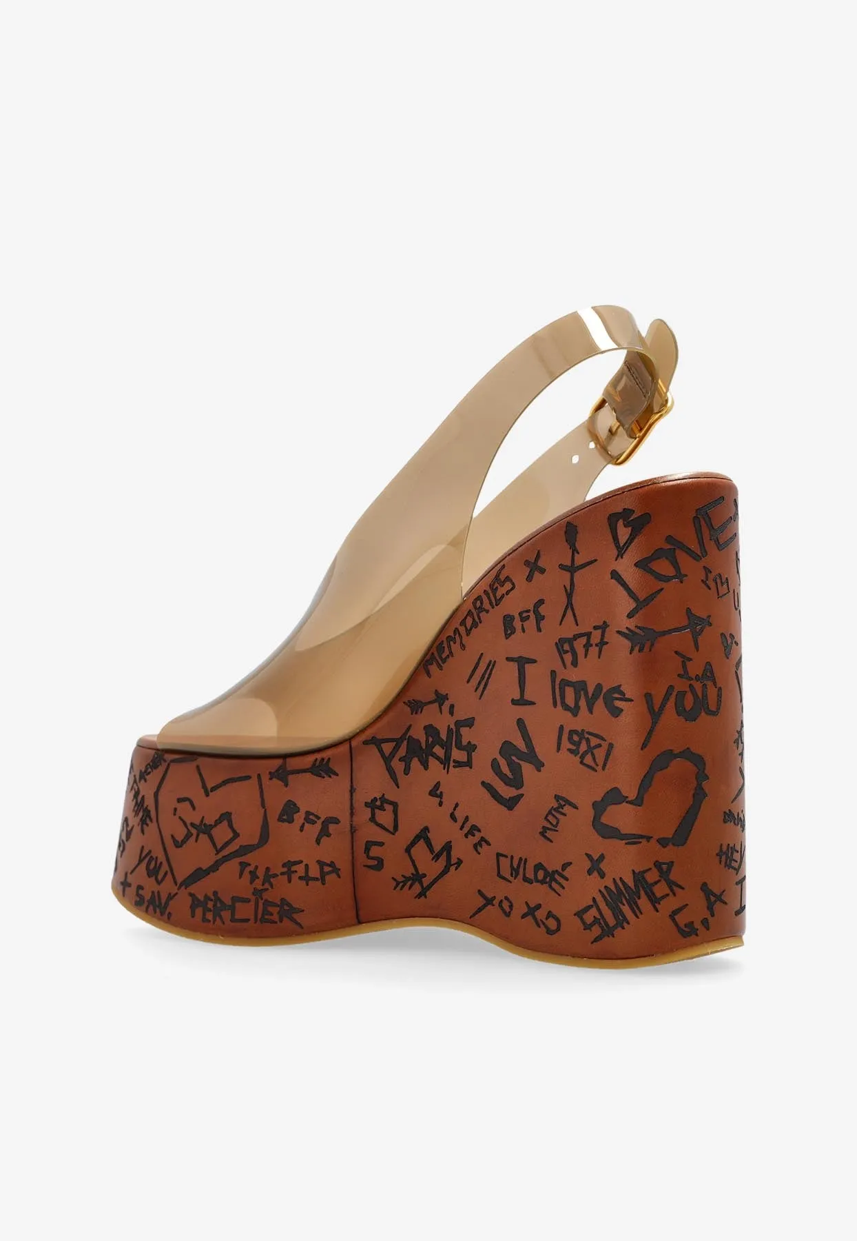 Maxime 130 Plexi Wedge Sandals