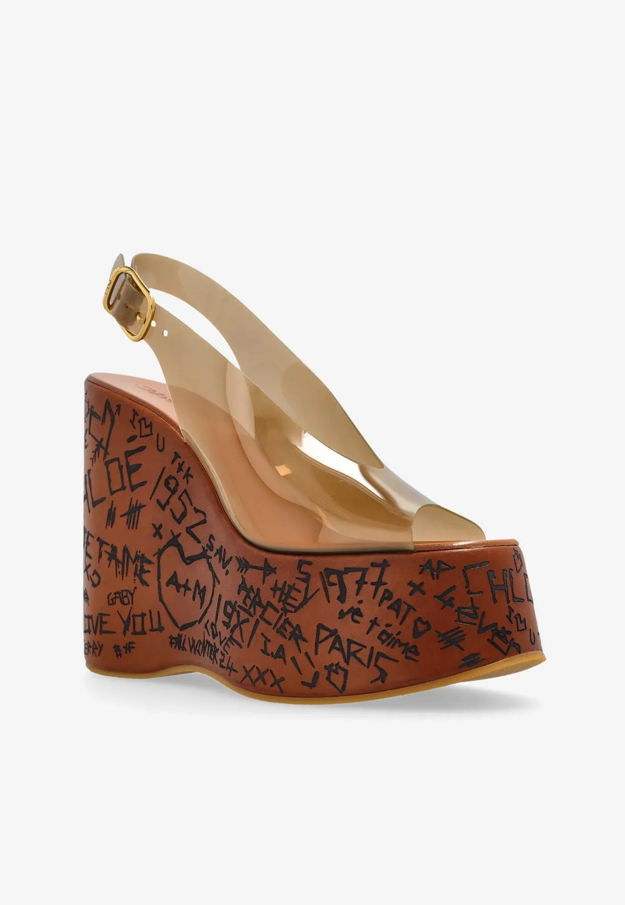 Maxime 130 Plexi Wedge Sandals
