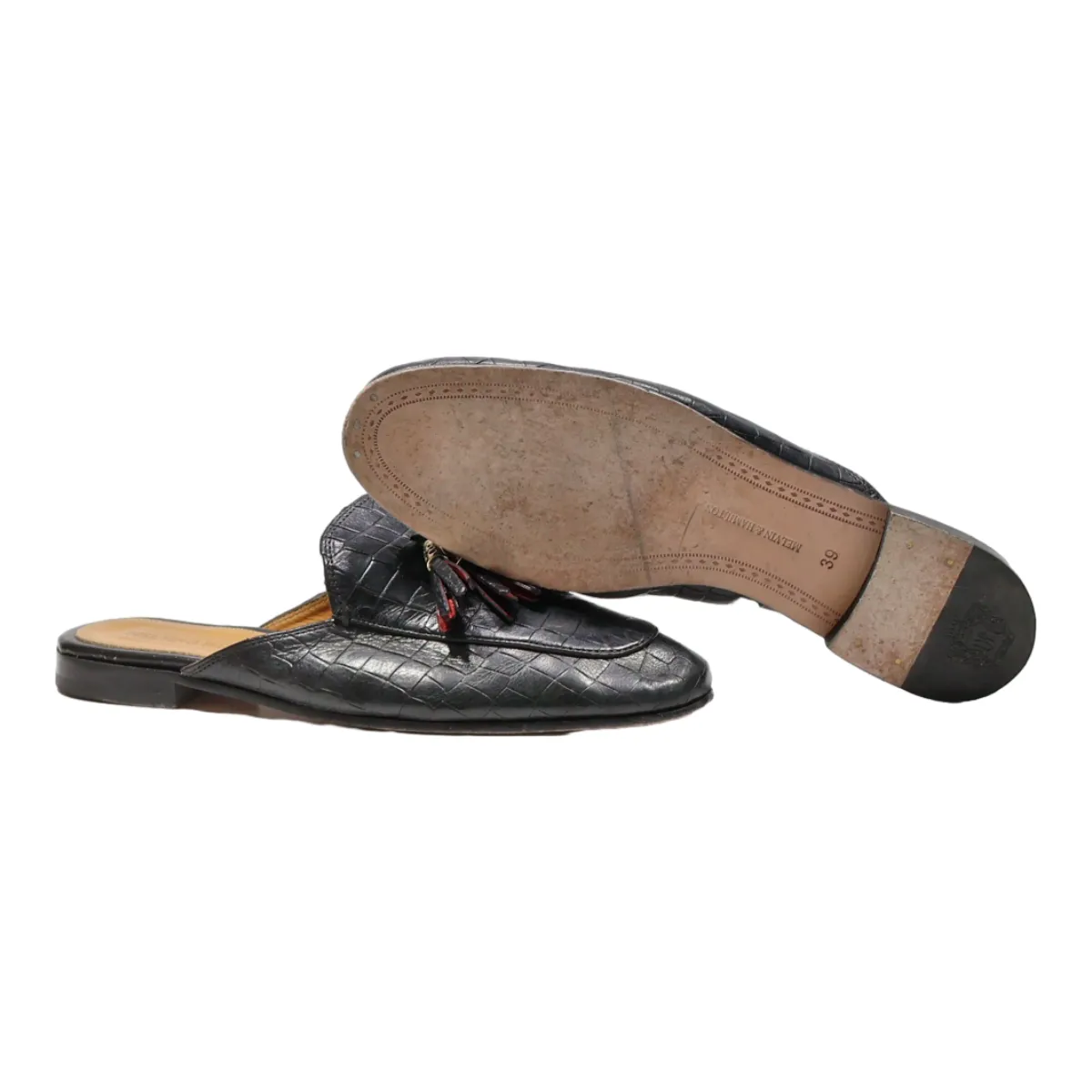 MELVIN & HAMILTON Loafer Shoes Black Leather Womens UK 6
