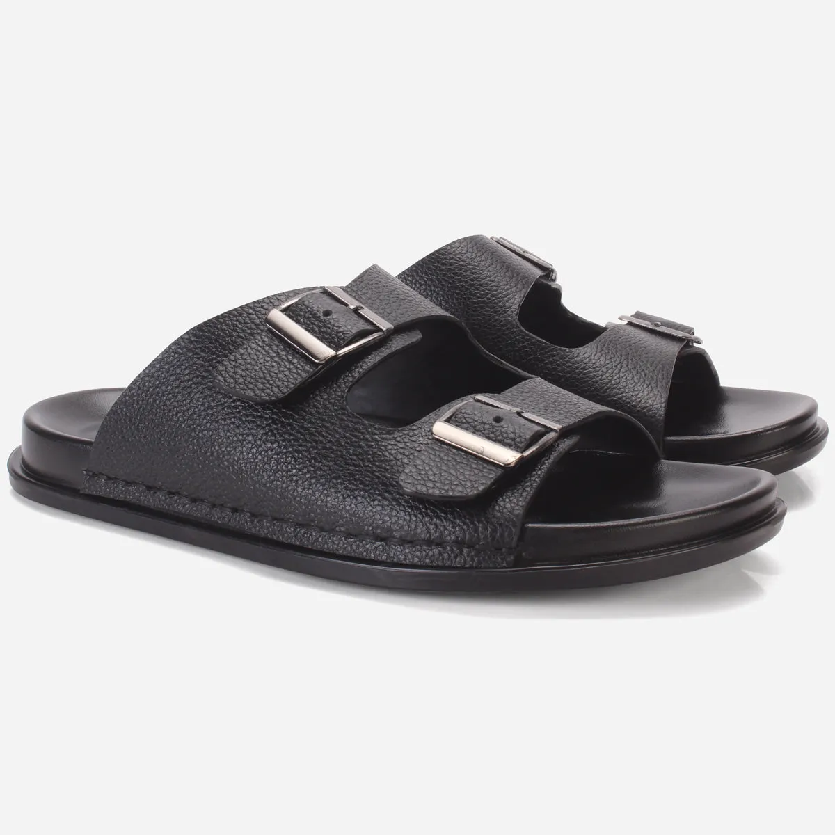 Mens "DUTCH" Leather Slide In Summer Slippers