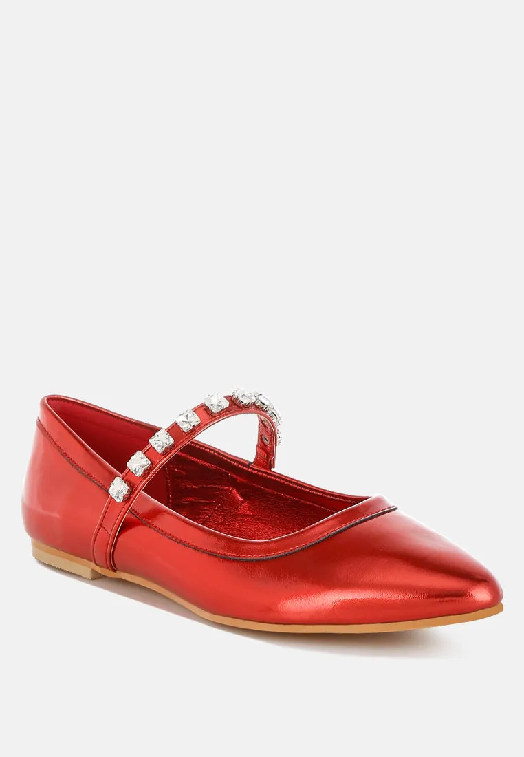 Metallic Mary Jane Ballerinas By RAG