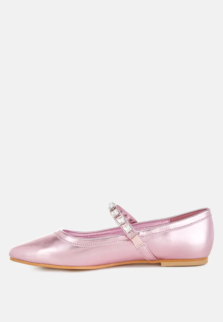 Metallic Mary Jane Ballerinas By RAG