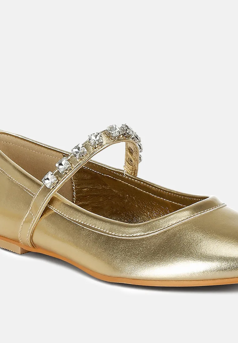 Metallic Mary Jane Ballerinas By RAG