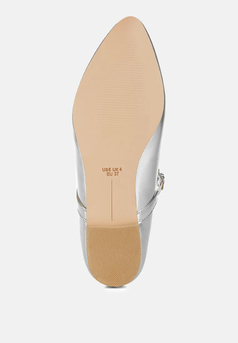 Metallic Mary Jane Ballerinas By RAG