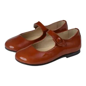 Mimi - Tan Patent Leather Strap for Girl by Manuela de Juan