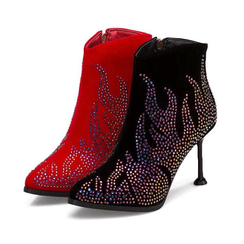 Mixed-Blood Pointed Fancy Diamond Party Boots