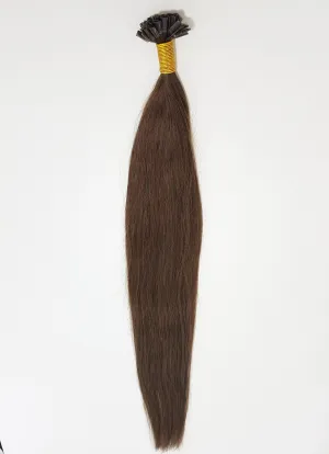 Nail/U Tip Hair Extensions Colour Chocolate Brown # 4  High Grade   24 Inches