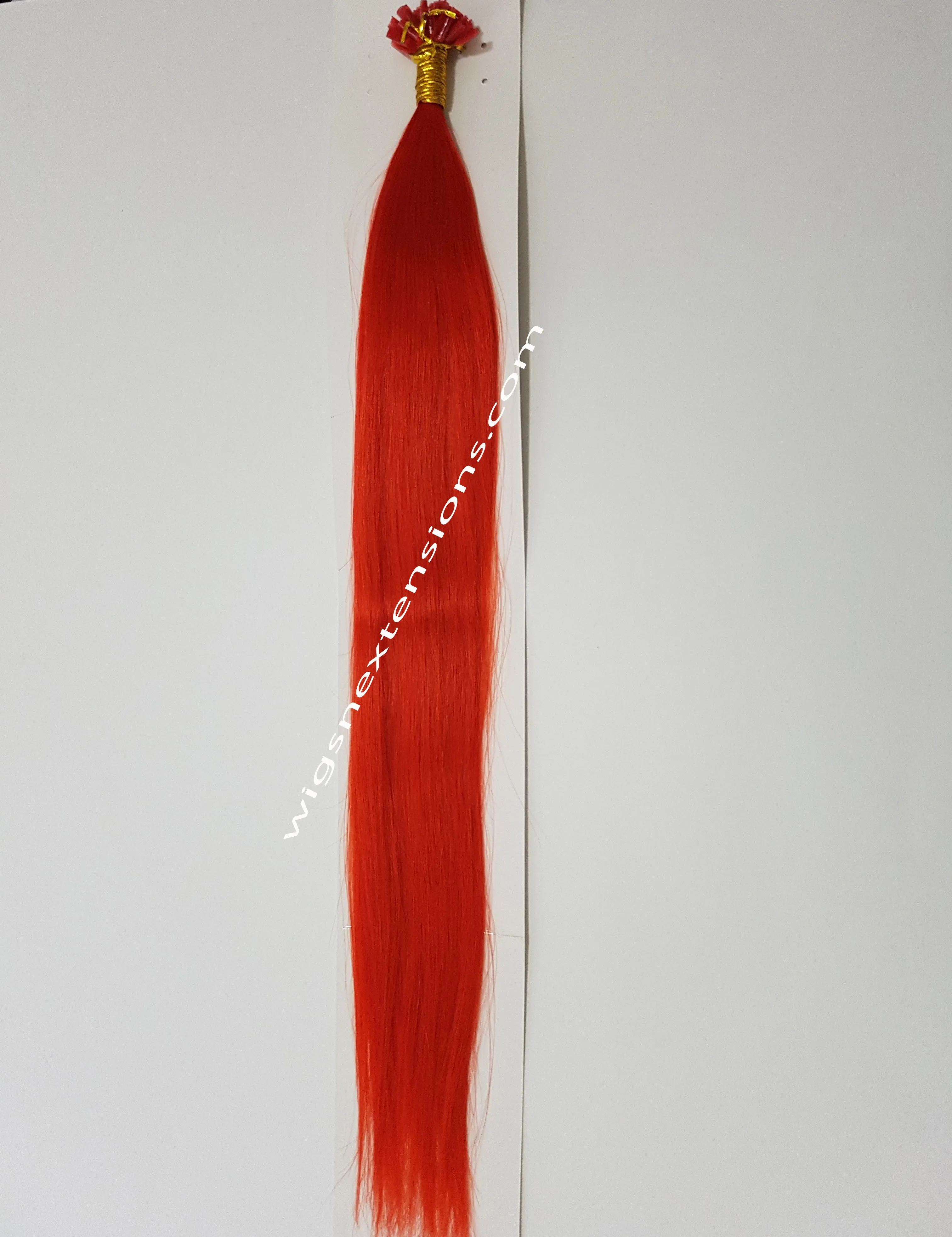 Nail/U Tip Hair Extensions Colour Red High Grade 24 Inches