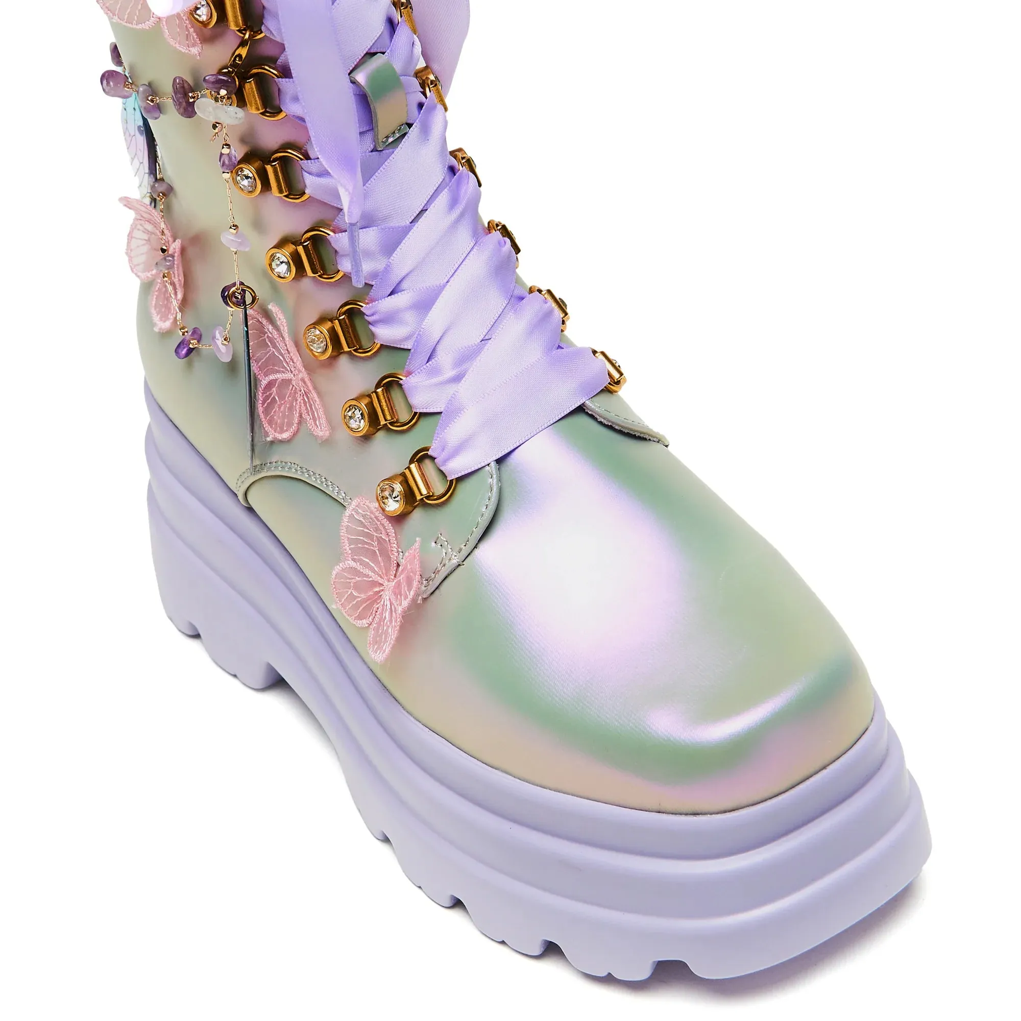 Nature's Flurry Trident Platform Boots - Purple